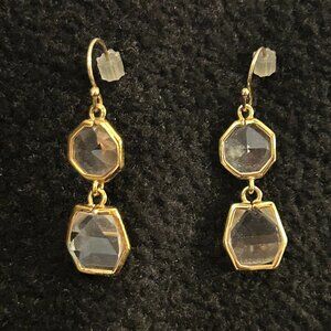 Clear Stone Geometric Drop Earrings